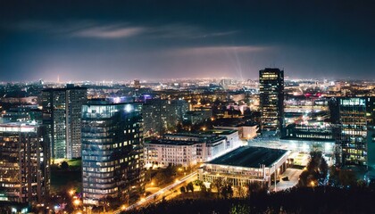 Naklejka premium Night view of a developed city 