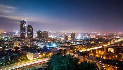 Night view of a developed city 