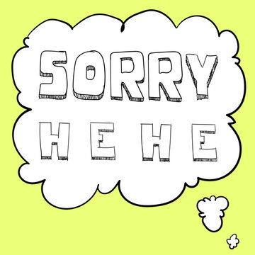 hand drawn word design appologize say sorry