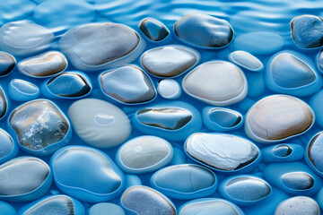Crystal Clear Mountain Stream Flowing Over Smooth Stones