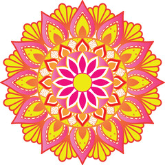 Colorful mandala Design vector style with a White Background. Vector illustration.