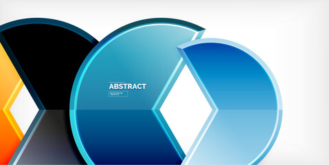 Trendy round shapes with triangular angle design element. Vector Illustration For Wallpaper, Banner, Background, Card, Book Illustration, landing page