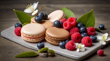 macaroons with berries