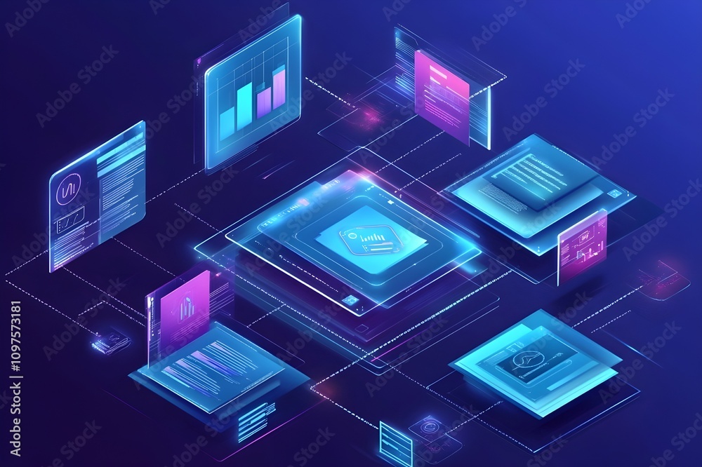 Leinwandbilder digital documents created using future world technology. automated invoice and receipt management co