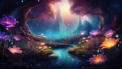 landscape with flowers and the sea