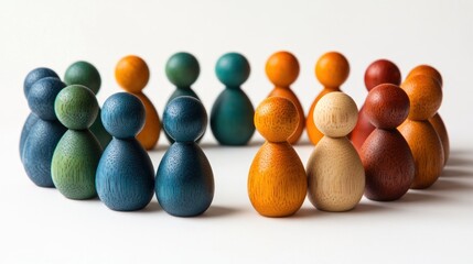 Wooden Figures in a Circle: Diversity and Unity