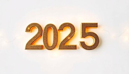 Happy New Year 2025 Luxurious for festive marketing and High end holiday promotions. New Year banner. Celebration. Gold glitter