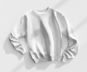 Casual white sweatshirt mockup on white background
