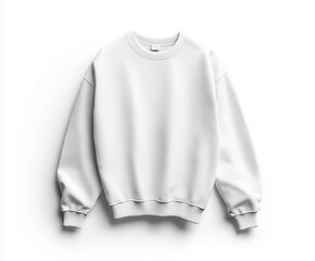 Casual white sweatshirt mockup on white background