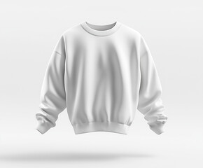 Casual white sweatshirt mockup on white background