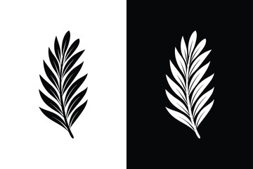 Rosemary Silhouette Icon. Elegant Herb Branch Illustration in Flat Style