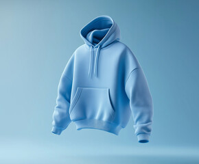 Blue Jacket Mockup on Blue Background