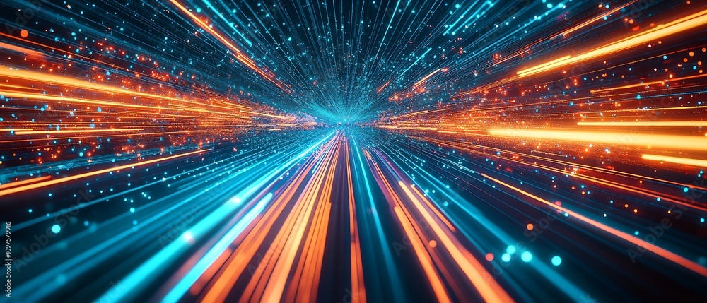 Leinwandbilder dynamic neon light explosions evoking futuristic tech vibes : generative ai