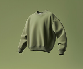 Green sweatshirt mockup on green mockup