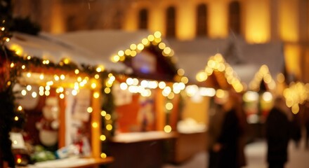 Fototapeta premium Magical Christmas Market Lights