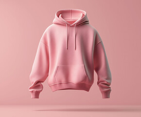 Soft Pink Hoodie Mockup on pink background