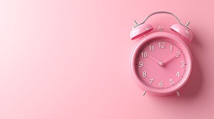 Time management tips pink alarm clock home digital art minimalist style