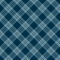 Plaid with twill weave repeat pattern.Checkered tartan gingham seamless pattern in blue.Geometric graphic vector illustration background design for fabric and prints.