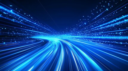 Futuristic High-Speed Data Transfer with Dynamic Blue Light Technology : Generative AI