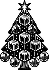 Obraz premium Christmas Tree vector silhouette 