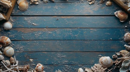 Seashell collection on wooden table coastal home decor rustic vibe