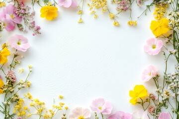 Obraz premium Spring Flower Arrangement with Ribbons in Pastel Colors