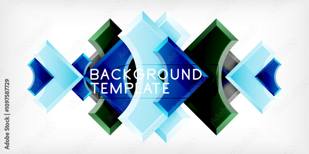 Poster Geometric design abstract background - circles and triangles
