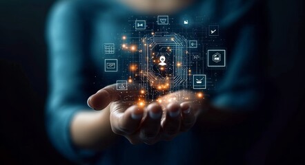 AI Technology and Artificial Intelligence: Smart Robots, Digital Communication, Innovation in Tech, Futuristic Transformation