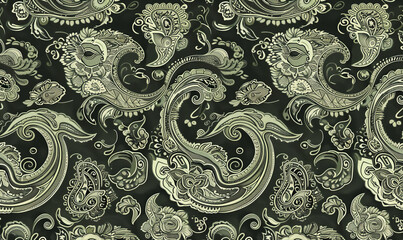 Colorful vintage surface with an old oriental pattern. The background is a texture that has a decorative value. For overlay or texture designs