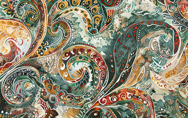 Colorful vintage surface with an old oriental pattern. The background is a texture that has a decorative value. For overlay or texture designs