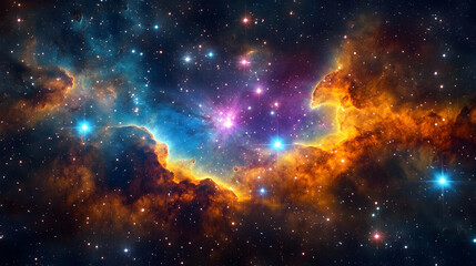 Fototapeta premium Celestial phenomena star-studded nebula in deep space digital art cosmic environment expansive viewpoint cosmic wonders