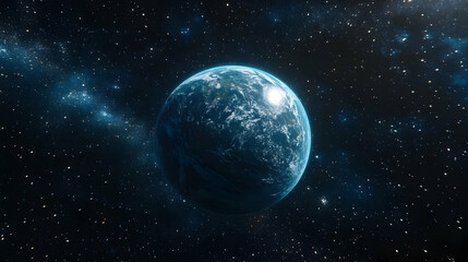 Obraz premium Exploring the mysteries of a blue planet cosmic journey space digital art infinite universe bird's eye view extraterrestrial concepts