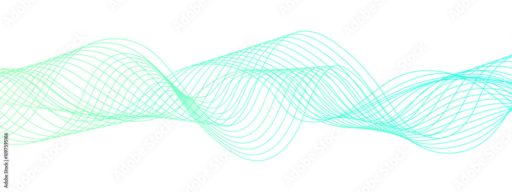 Aufkleber abstract colorful modern stream wave line transparent background. curved wavy lines tech futuristic 
