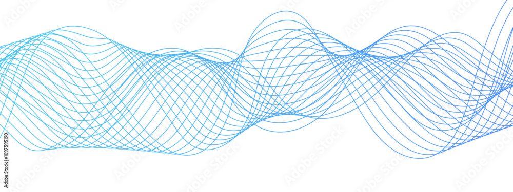 Aufkleber abstract colorful modern stream wave line transparent background. curved wavy lines tech futuristic 