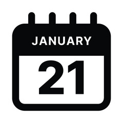 January 21 calendar icon design vector illustration