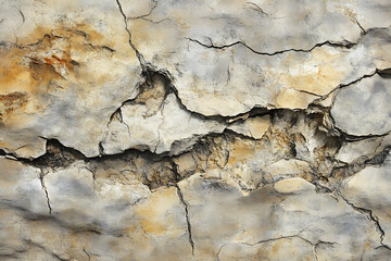 Fototapeta premium Cracked surface with textured pattern showing natural erosion effects in a rural environment