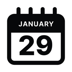 January 29 calendar icon design vector illustration