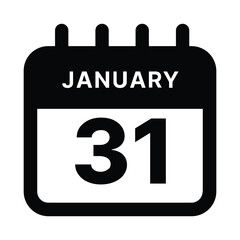 January 31 calendar icon design vector illustration