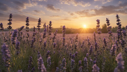 lavender field at sunrise
