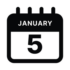 January 5 calendar icon design vector illustration