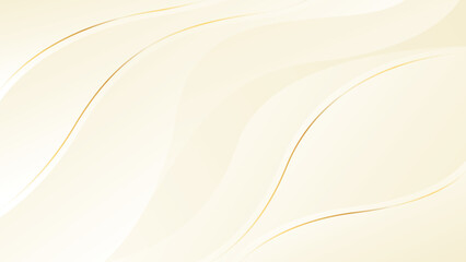 Abstract beige luxury wave background with gold lines. Elegant modern wallpapers. Template banner background for beauty products, sales, ads, events, web, and pages