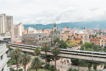 Obraz premium Medellin, Antioquia, Colombia. June 16, 2024. Mass transit metro in the city of Medellín 