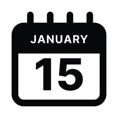 January 15 calendar icon design vector illustration