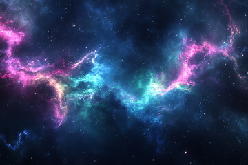 Obraz premium Colorful cosmic nebula filled with vibrant gases and stars in deep space