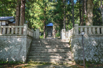 Hakuba, Nagano, Japan, Stone steps leading to a serene shrine