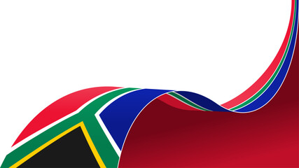 wavy south africa flag vector background with copy space for text. south africa national day