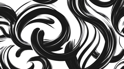 Fototapeta premium A black and white image of a woman's hair with a brush stroke pattern