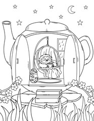 teapot coloring page
