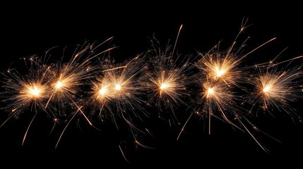 Fototapeta premium Vibrant fireworks exploding in the night sky, forming unique, beautiful patterns for a spectacular New Year celebration