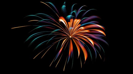 A breathtaking fireworks display with vibrant colors and unique patterns, celebrating the New Year in dazzling style